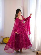 Rani Pink Bandhani Anarkali - flair
