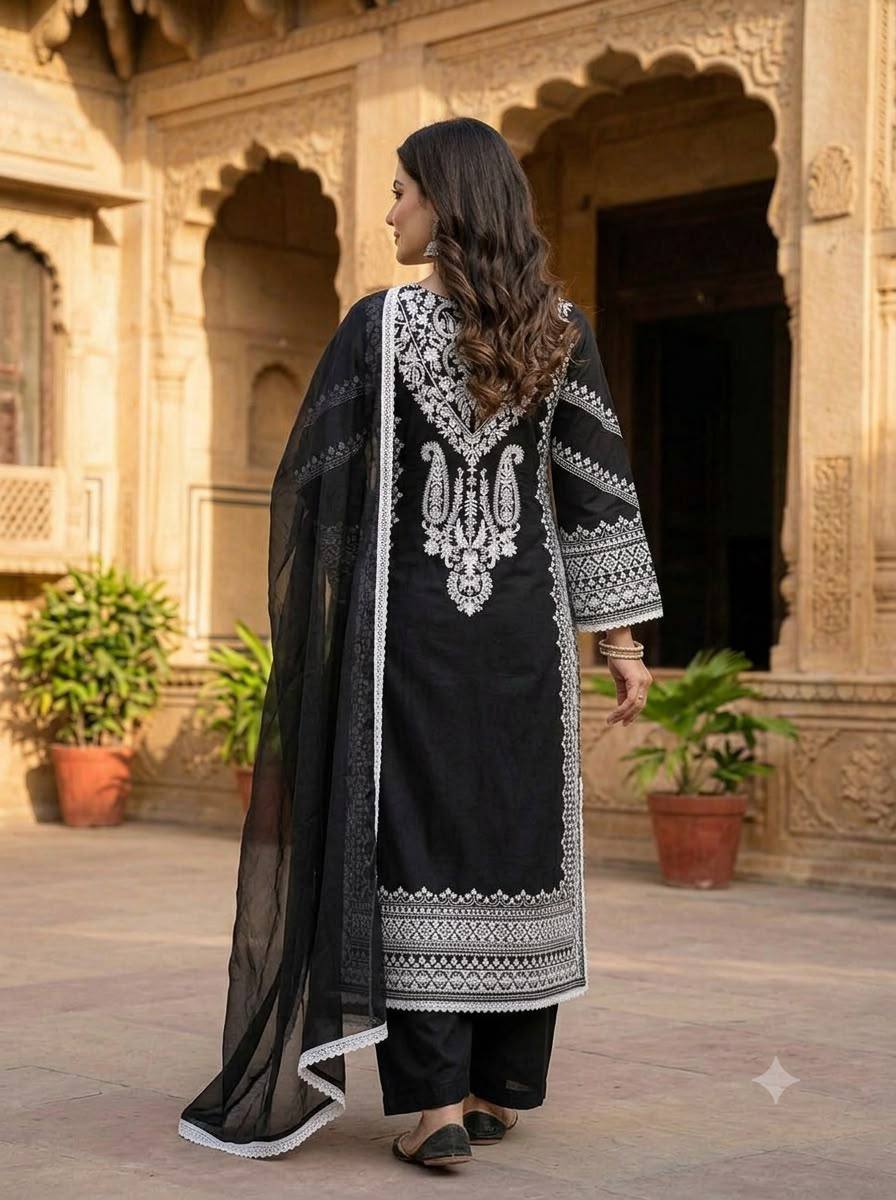 Black Salwar Kameez - back view