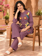 Mauve Nv Herring Loop Work Co-ord Set for Women