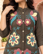 Olive Nv Herring Loop Work Co-ord Set for Women