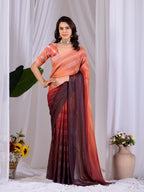 Peach Wine Ombre Monsoon Saree for Women