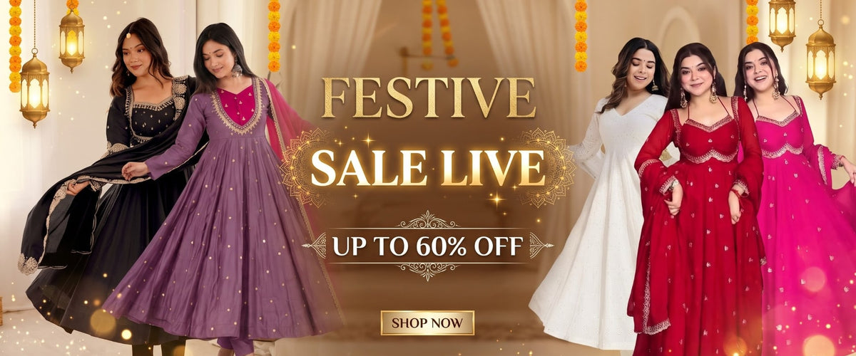 Peely Festive Sale - Up to 60% off on anarkali, choli and lehenga
