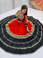 Rust Cotton Navaratri Lehenga Choli