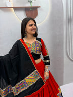 Rust Cotton Navaratri Lehenga Choli
