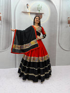Rust Cotton Navaratri Lehenga Choli
