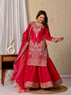 Rani Pink Sharara Suit - sharara flair
