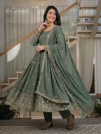 Sage Green Anarkali - with dupatta